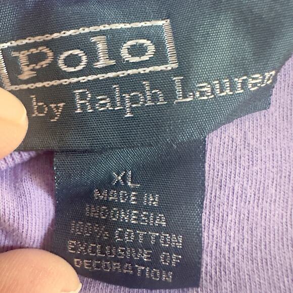 Polo Ralph Lauren Mens XL Cotton T-Shirt Purple Orange Pony Single Stitch - Picture 8 of 10